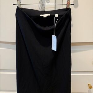 Vince Black Asymmetrical Pencil Skirt Midi Length